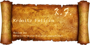 Kránitz Felícia névjegykártya